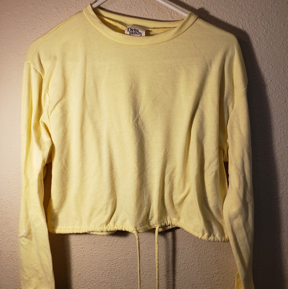 Dirtee laundry juniors cropped long sleeve shirt